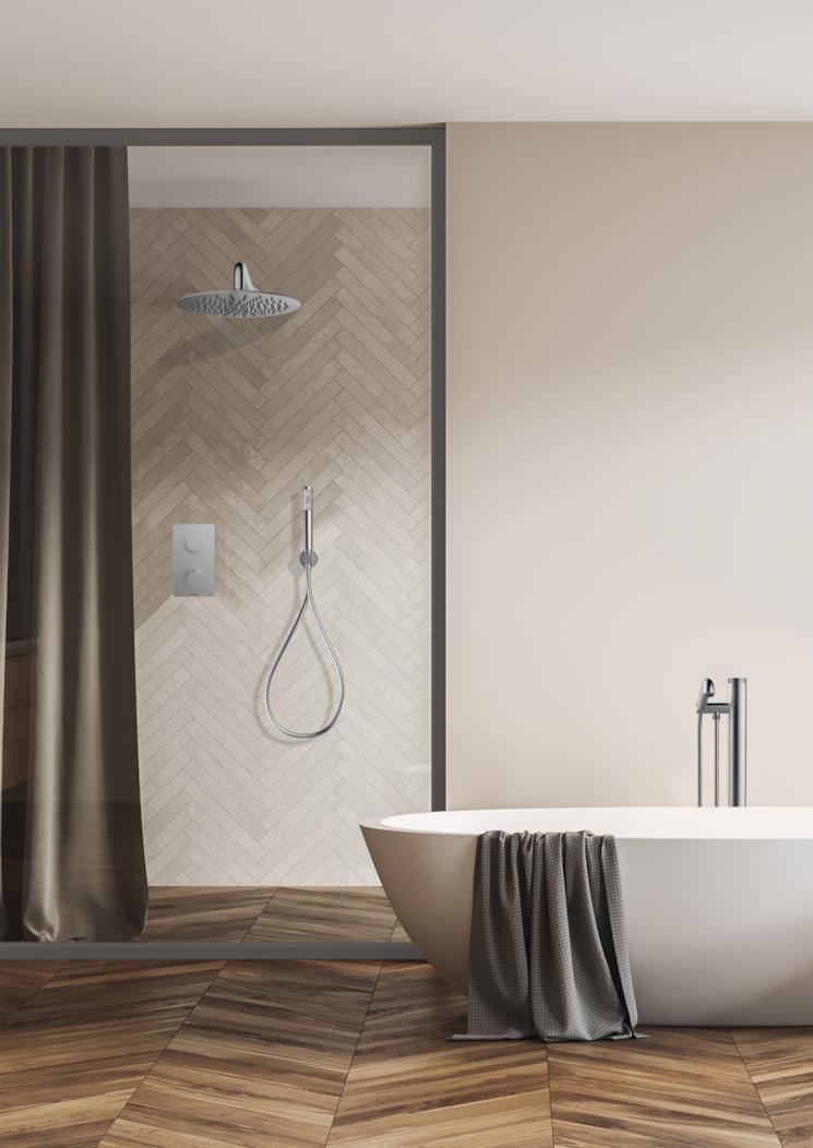 Rubinetteria per doccia e vasca Bossini in acciaio  