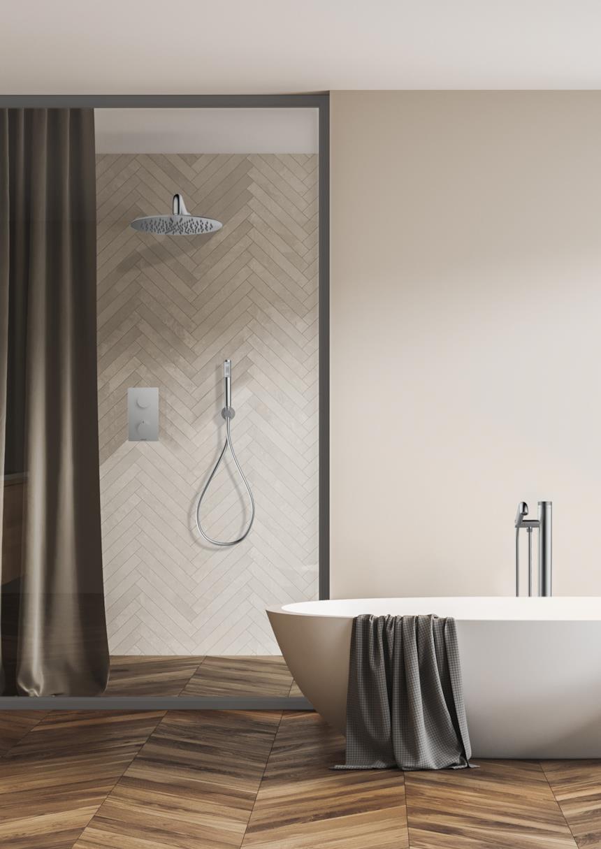 Rubinetteria per doccia e vasca Bossini in acciaio  