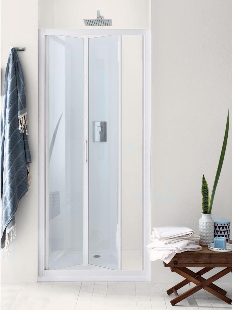 Box doccia bianco con porta a soffietto Inda