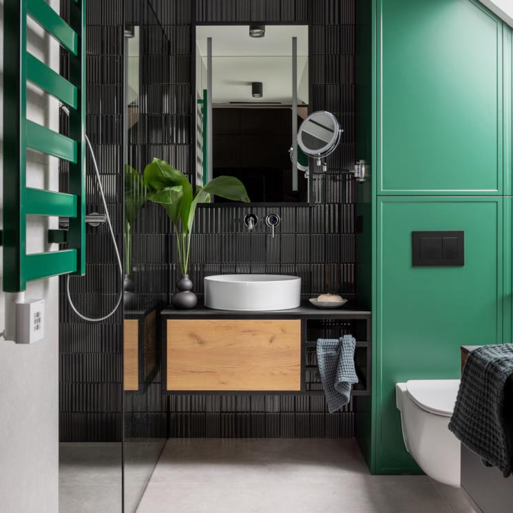 Bagno verde e nero