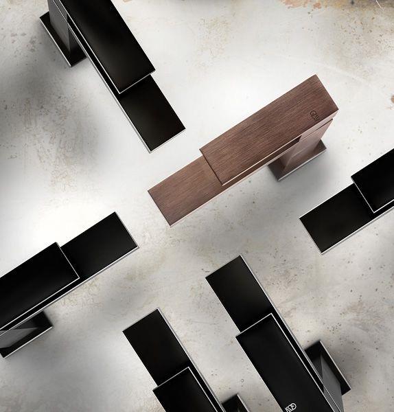 Gruppo di rubinetti Gessi Rettangolo visti dall'alto