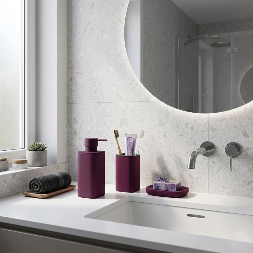 Set di accessori bagno Colombo Design Trenta color prugna