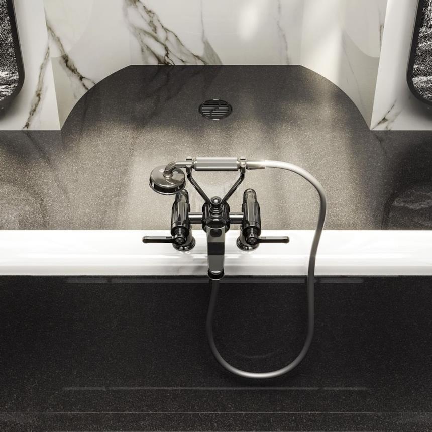 Rubinetto vasca da bagno nera Gessi Venti20