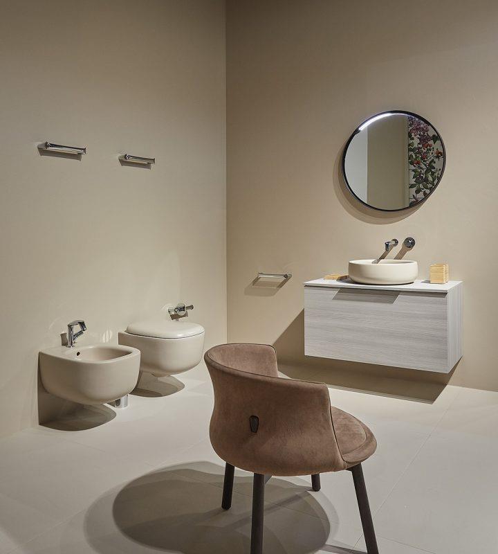 Coppia di sanitari beige Bonola 