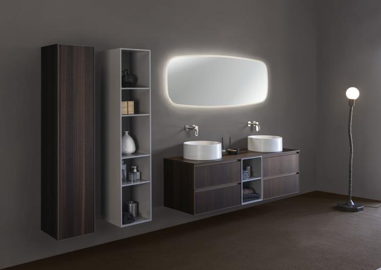 Mobili bagno in legno Cubika di Flaminia