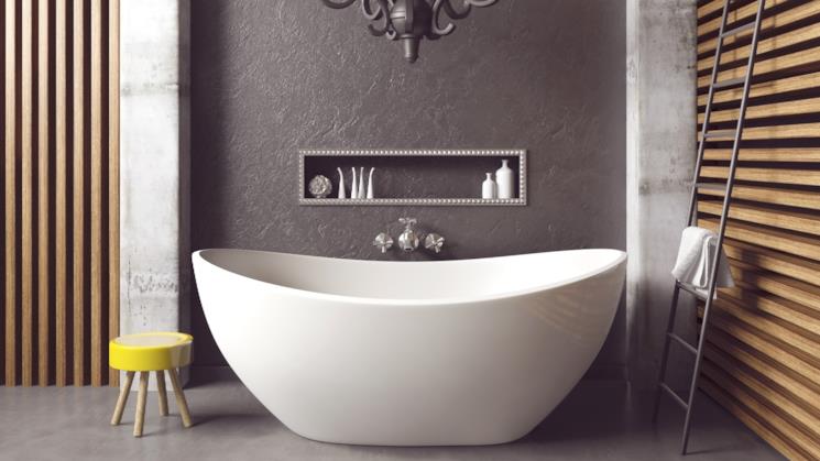 Nicchia ricavata nel muro del bagno vicino la vasca