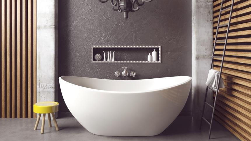 Nicchia ricavata nel muro del bagno vicino la vasca