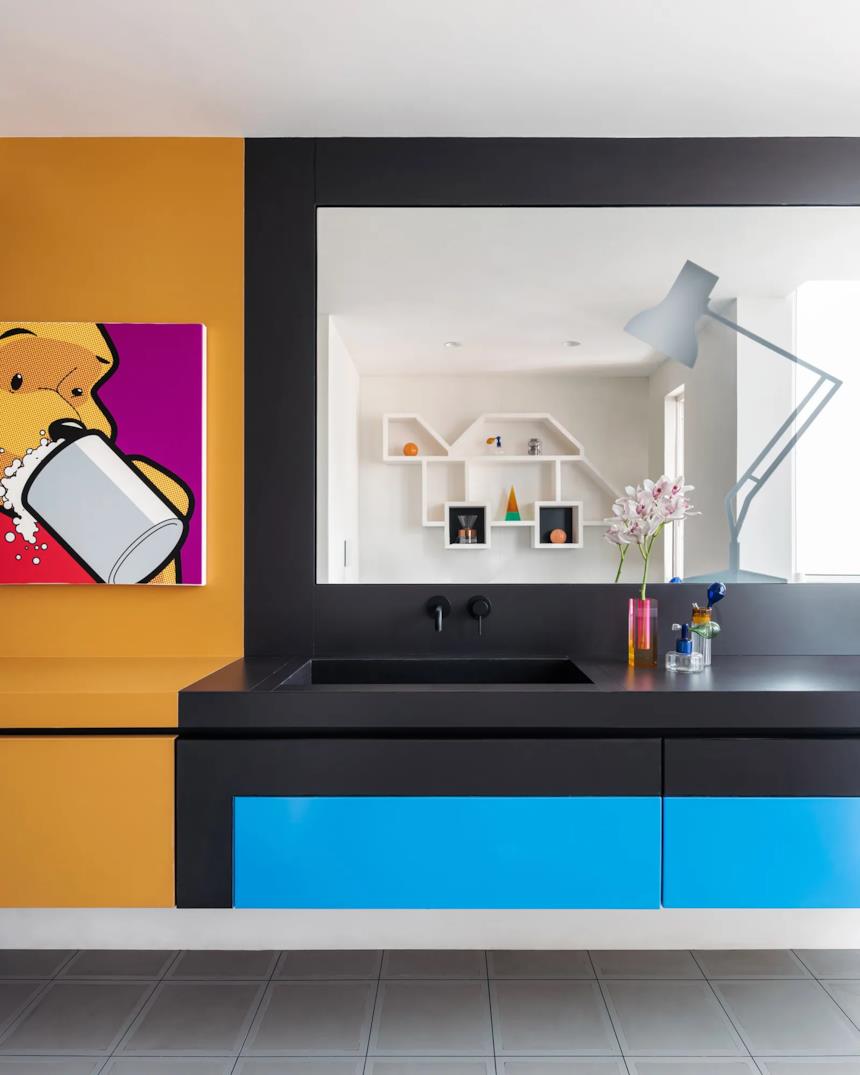 Mobile lavabo colorato in stile pop art