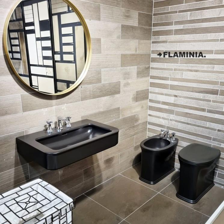 Sanitari e lavabo neri Flaminia