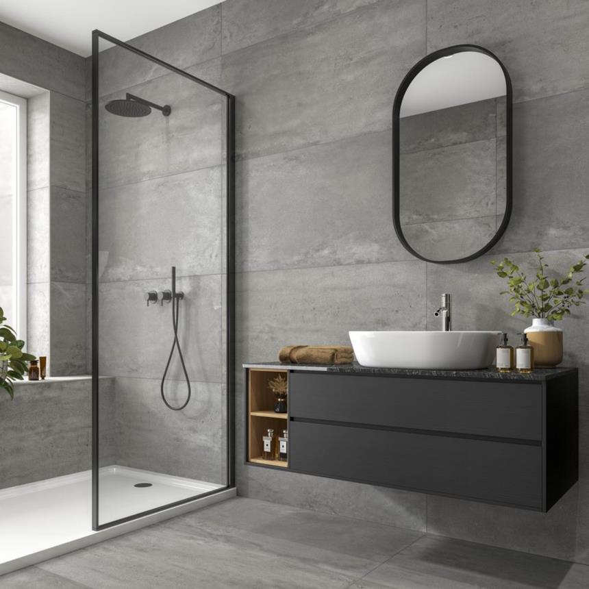 Bagno moderno con doccia di lusso