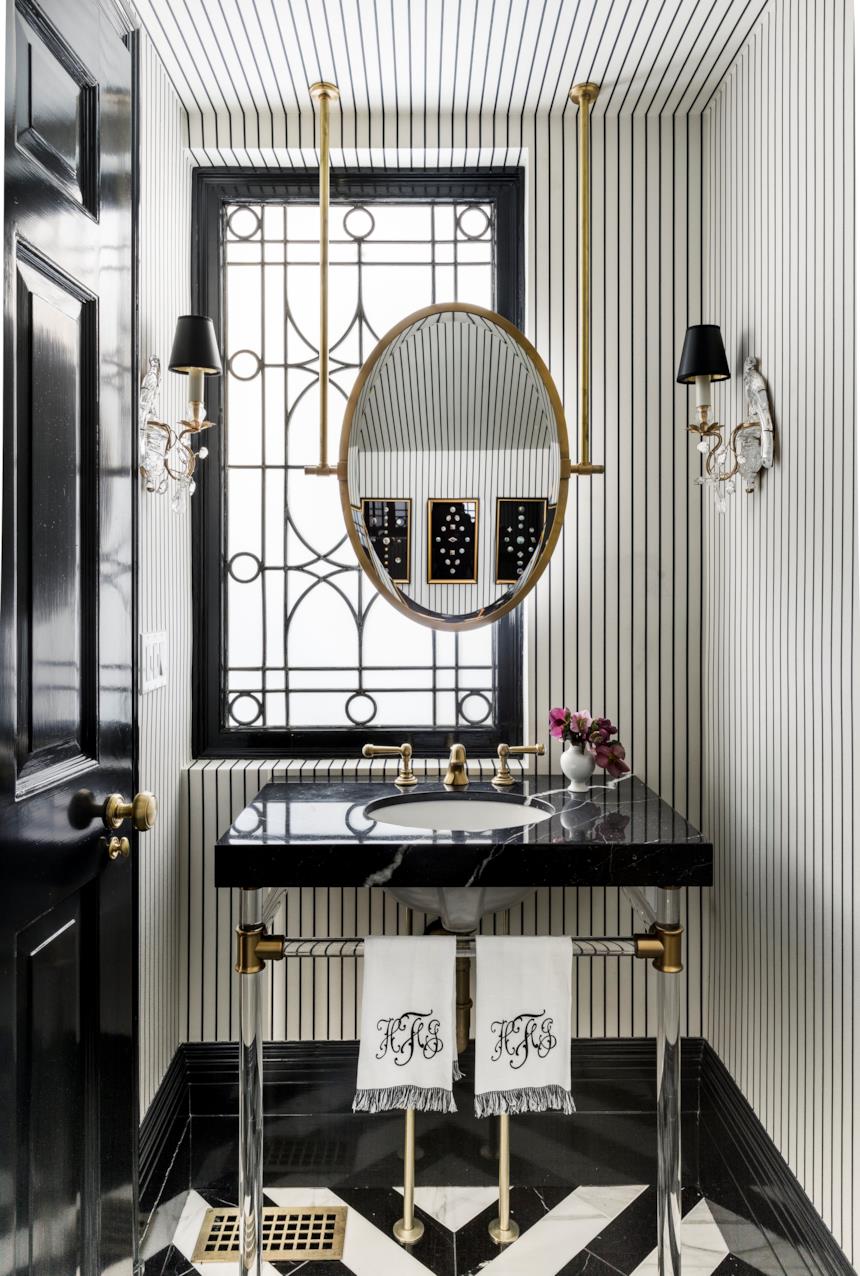 Bagno retrò bianco e nero