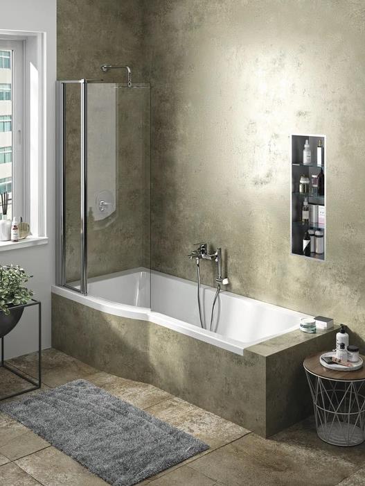 Vasca asimmetrica a sinistra a incasso