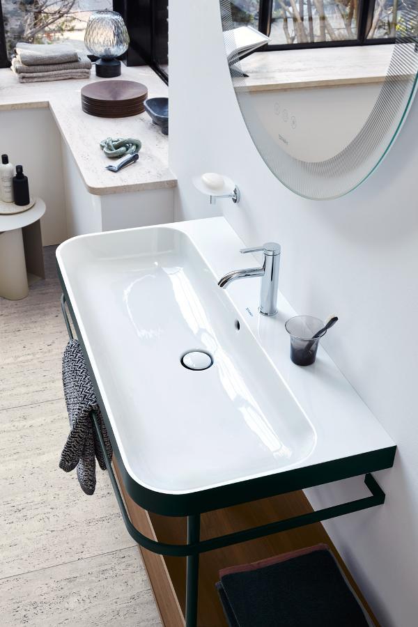Lavabo rettangolare su struttura in ferro Duravit Happy D.2 Plus