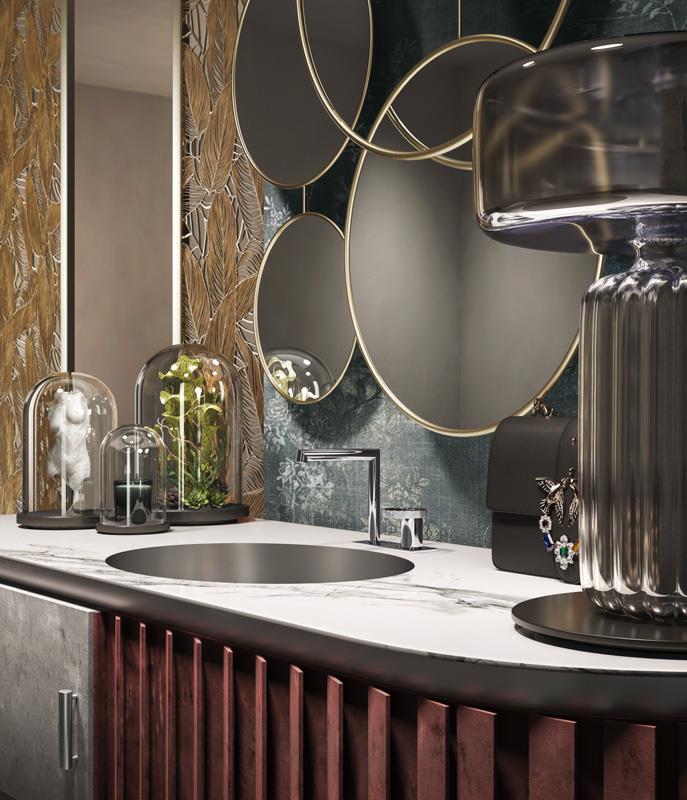 Lavandino con miscelatore monocomando Gessi Anello 