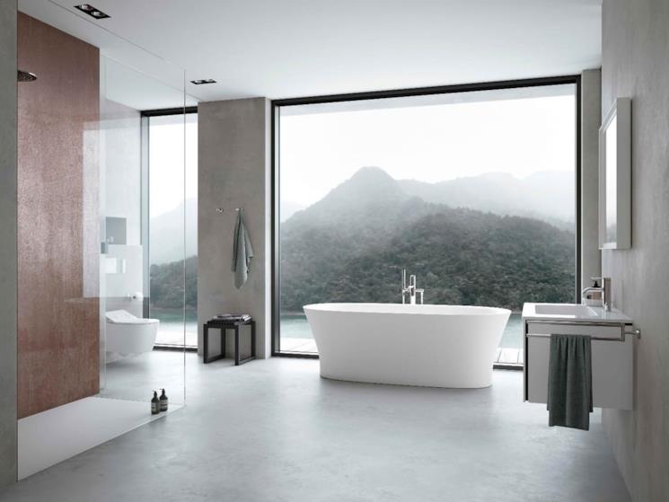 Bagno con vasca freestanding Duravit