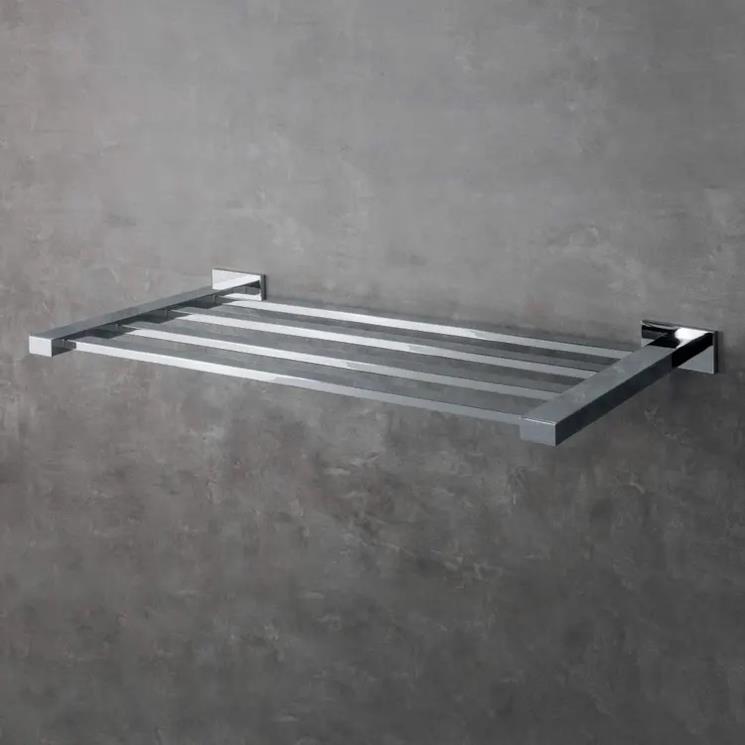 Porta salviette multiplo da parete con finitura in cromo