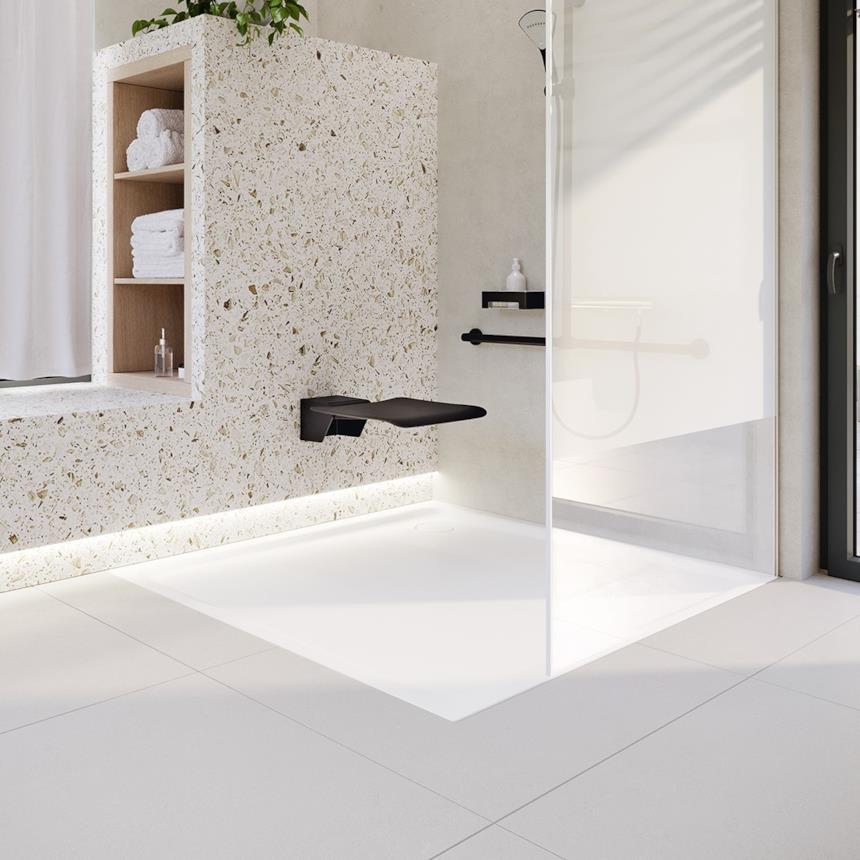 Doccia con sedile ripiegabile nero 