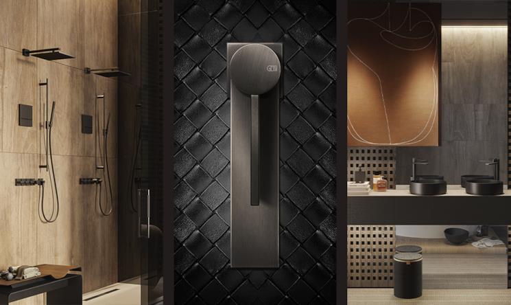 Doccia con soffioni e doccette Inverso di Gessi 