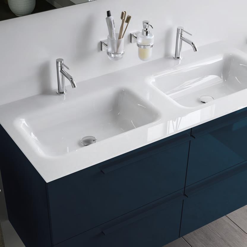 Doppio lavabo con miscelatore Inda