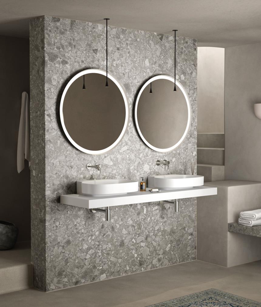 Composizione bagno completa con doppio lavabo 