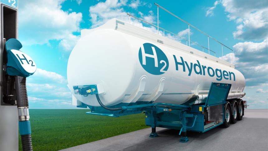 Camion che trasporta l'idrogeno 