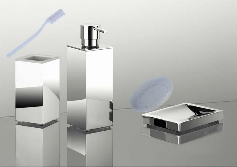 Porta saponetta, dispenser e porta spazzolino Look di Colombo Design