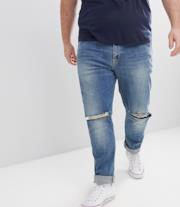 Jeans lavaggio medio con strappi alle ginocchia