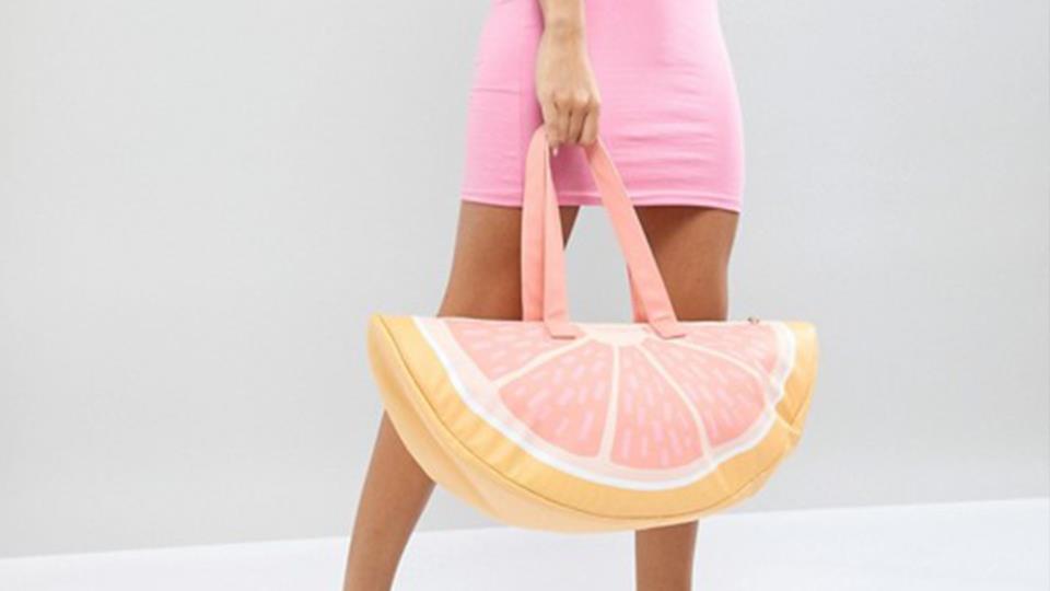 Borsa frigo per la spiaggia a forma di pompelmo Borsa termica per il mare
