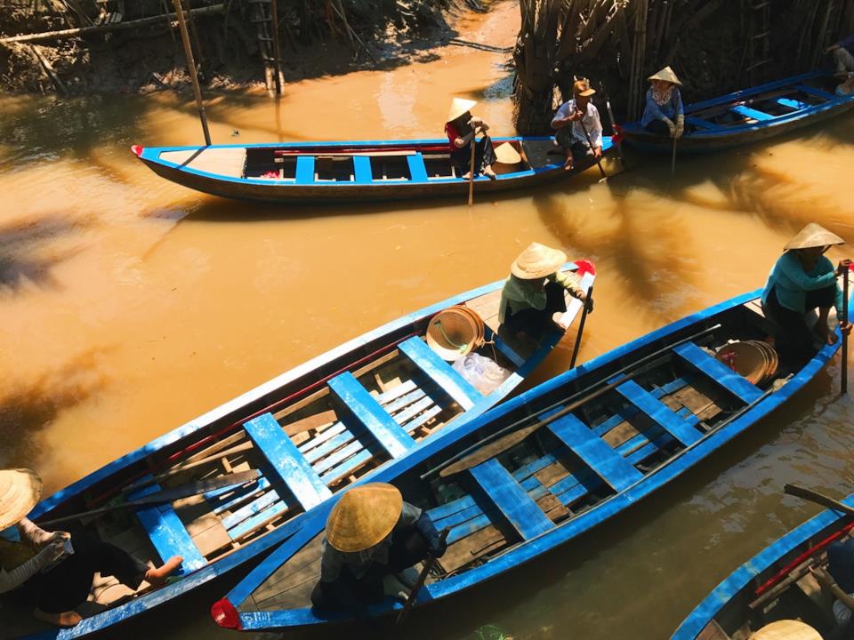 Mekong in Vietnam Barche sul Mekong in Vietnam