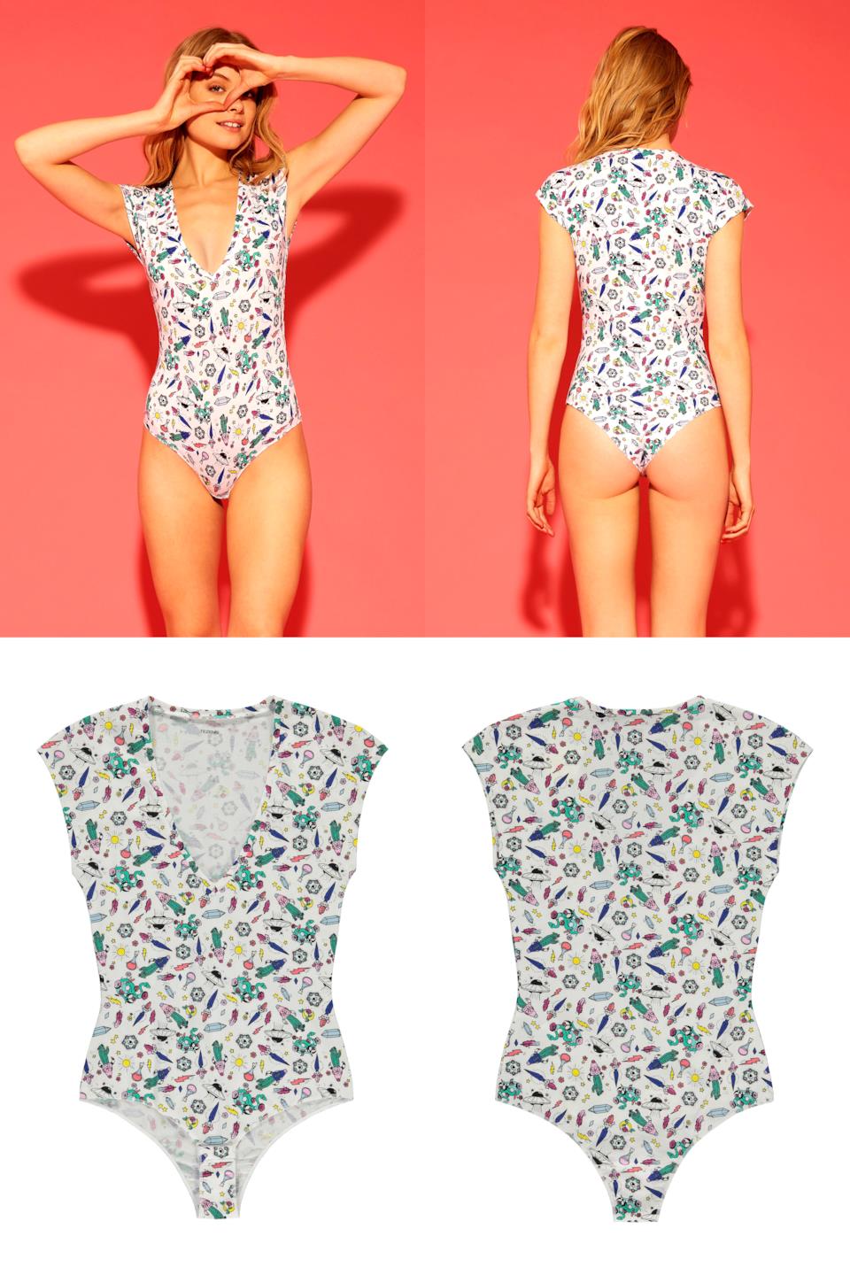 Tezenis Body Manica Corta a Kimono Scollo a V Tezenis Body Manica Corta a Kimono Scollo a V