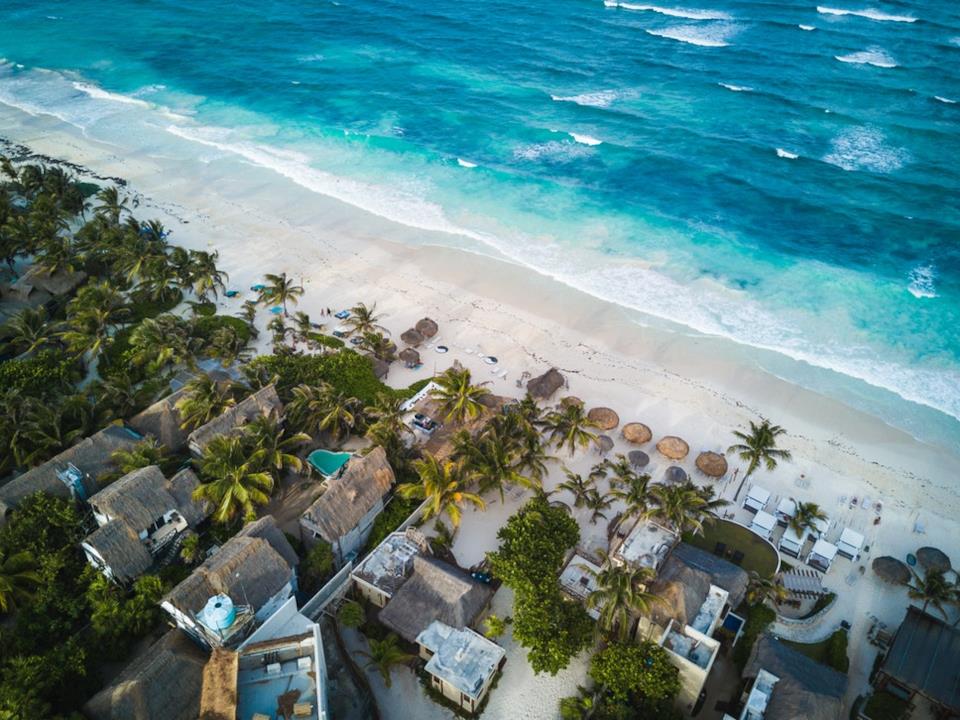 Spiaggia di Tulum in Messico Vista di Tulum in Messico