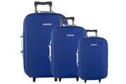 Set valigie trolley 3 pezzi semirigido blu cabina viaggio VS49