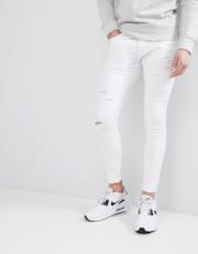 Jeans strappati skinny bianchi