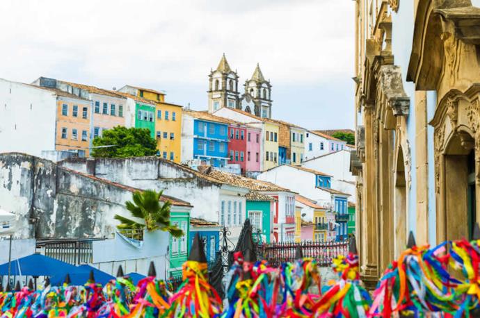 Colorful historic center of Salvador de Bahia, Brazil