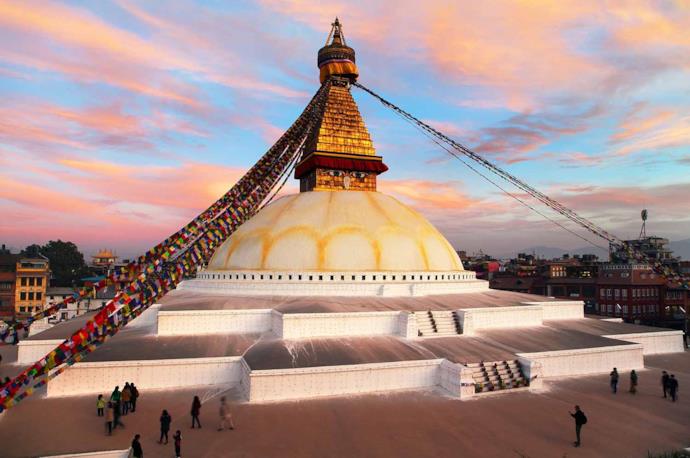 The golden bodnath stupa in Nepal