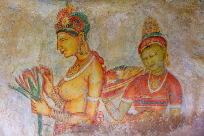 Lion rock's frescoes of two women