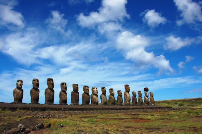Moais on Easter Island, Chile