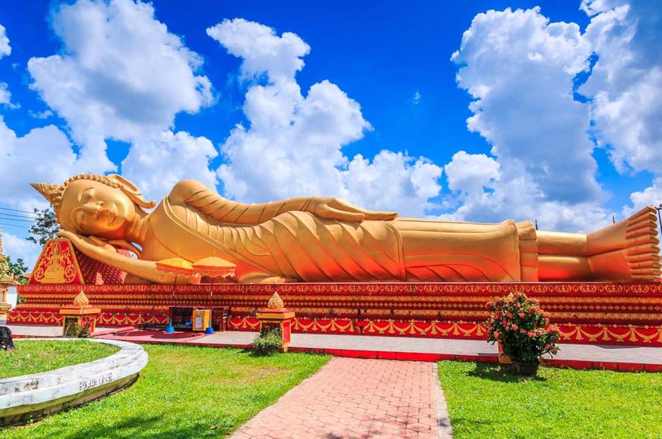 Sleeping buddha in Vientiane, Laos