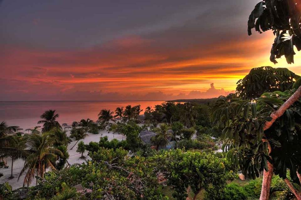 Sunset in Playa Esmeralda, Cuba