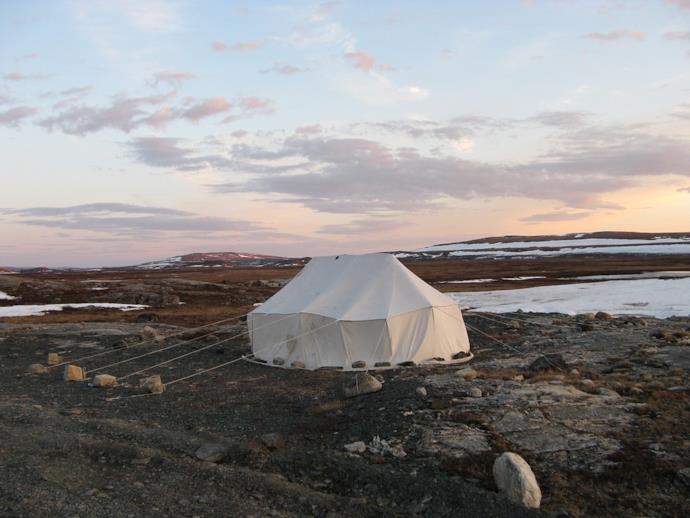 A white tent in Greenland