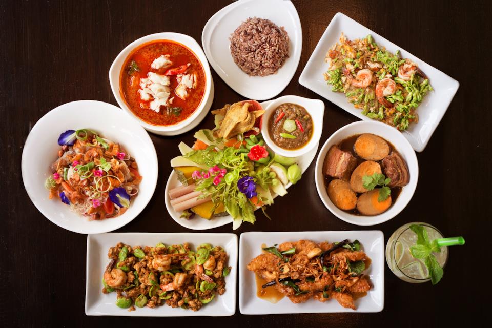 An array of Thai dishes