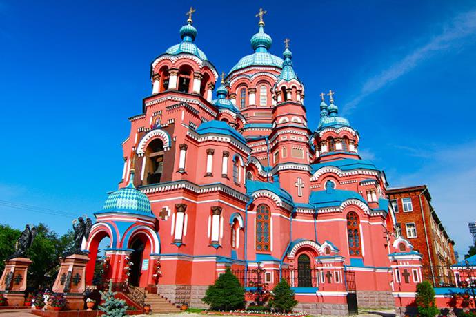 Kazansky Cathedral in Irkutsk, Russia