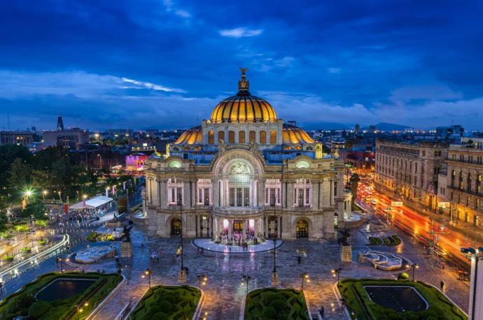 City Palace of Fine Arts in Mexico City