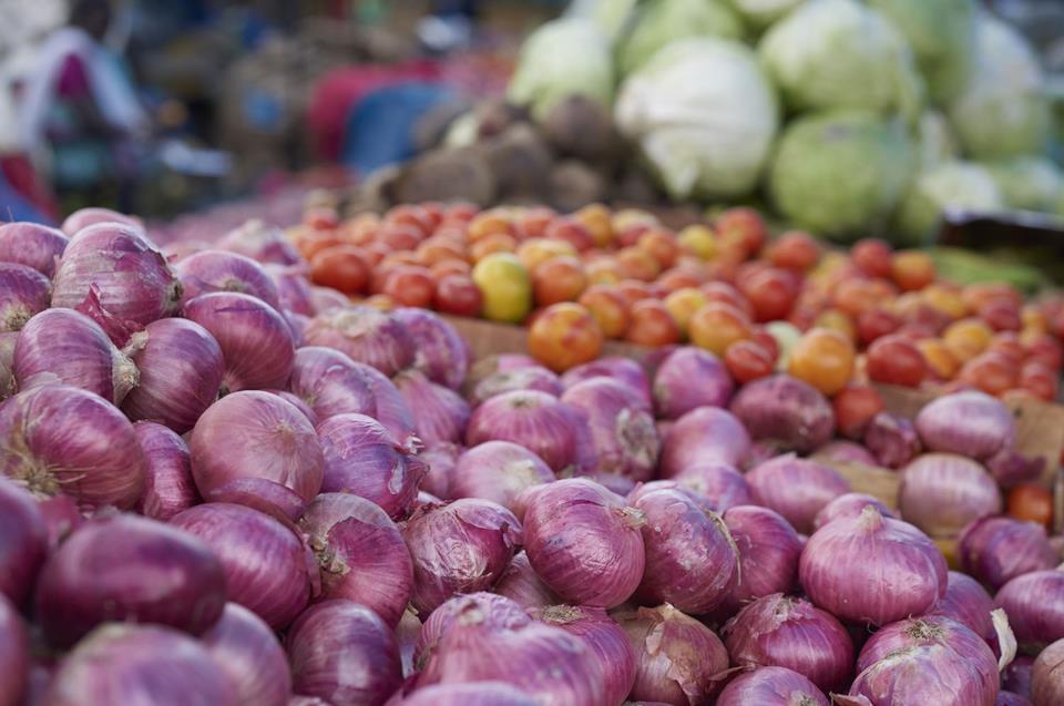 Vegetables sold in a market in India