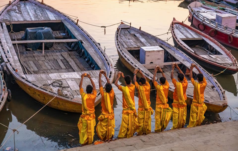 Prayer on the river Ganges