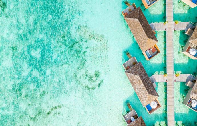 Resort from above in Maldives