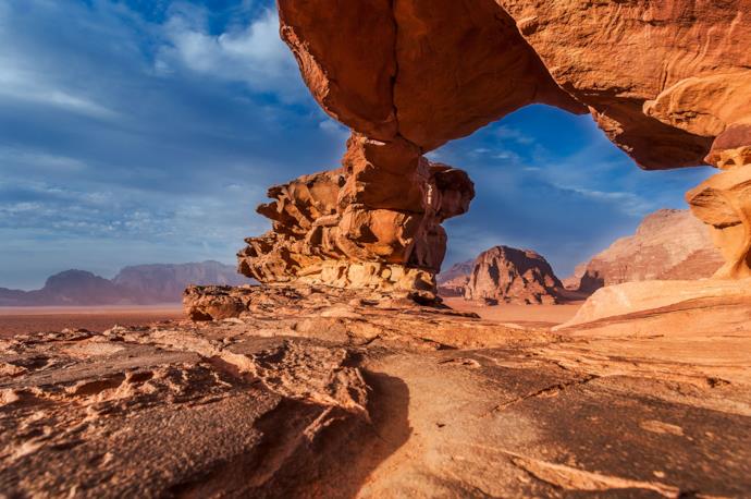 Wadi Rum rock formations in Jordan