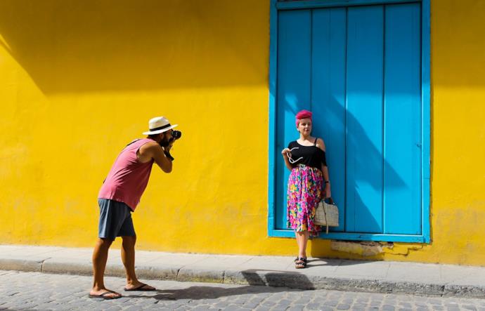 A couple of tourists in Cuba