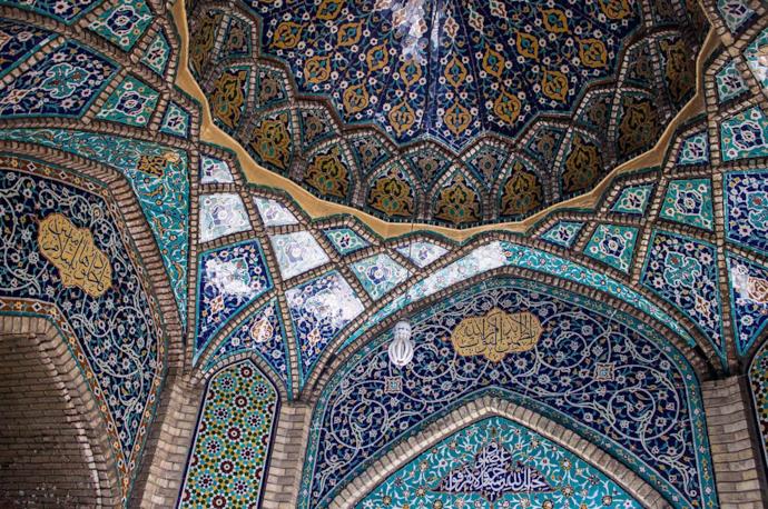 Tehran Grand Bazaar ceiling in Iran. 