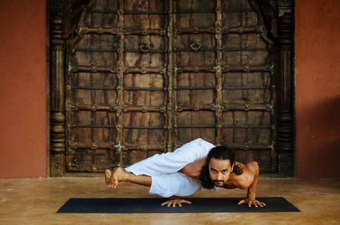 Man practicing Hatha Yoga
